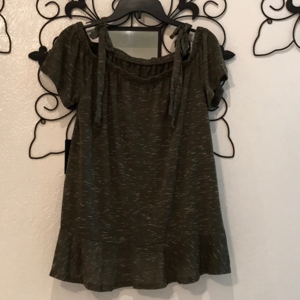 Dark Green Off Shoulder Top